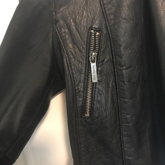 Michael By Michael Kors Black Leather Moto Jacket - Picture 7 of 8